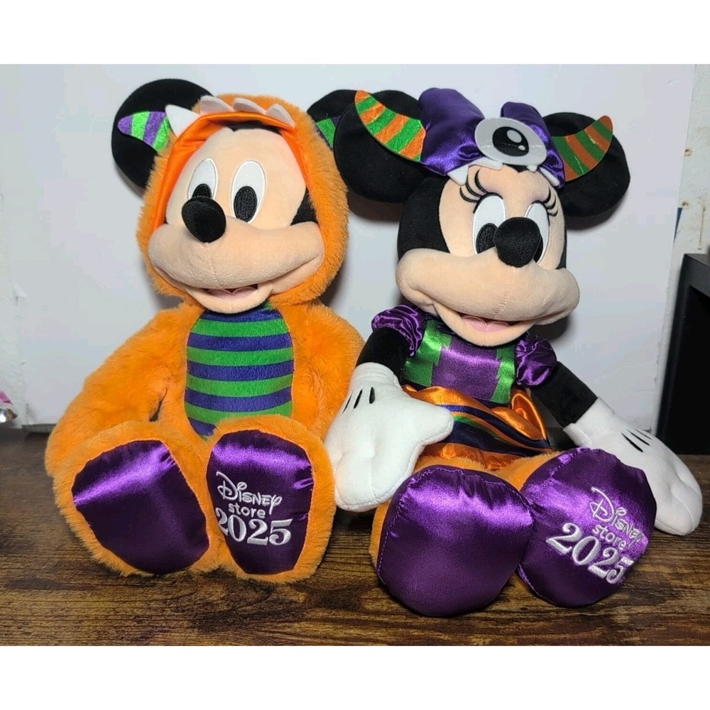 2025 DISNEY STORE HALLOWEEN MICKEY Mini MOUSE PLUSH ORANGE MONSTER COSTUME 15"